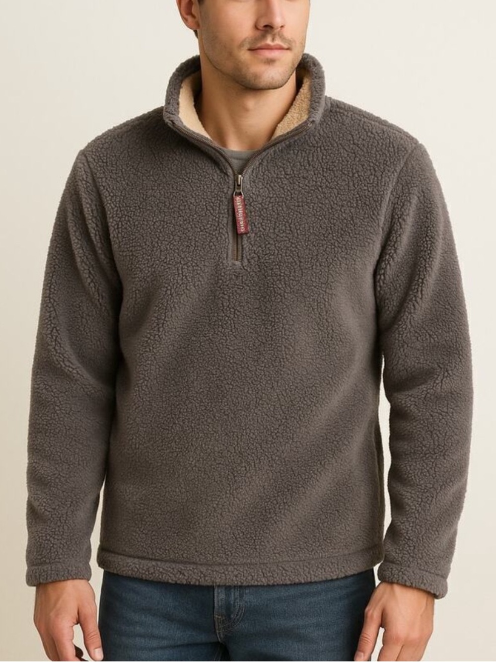 True Grit Big Sky Fleece 1/4 Zip Pullover Jacket Sweatshirt Sherpa Size Medium